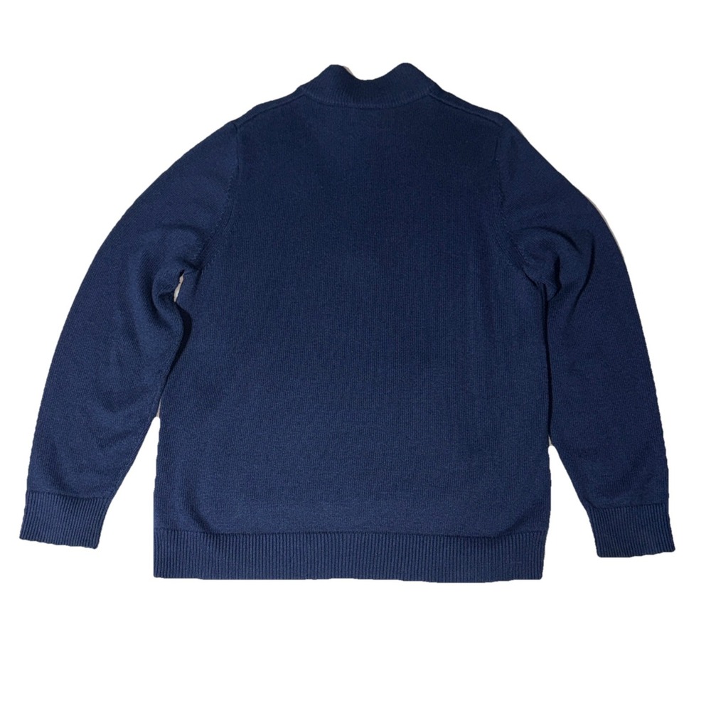 LL Bean‎ Sweater Men's L Navy Blue 1/2 Zip Pullover Wicked Soft Cotton Cashmere - Picture 3 of 9